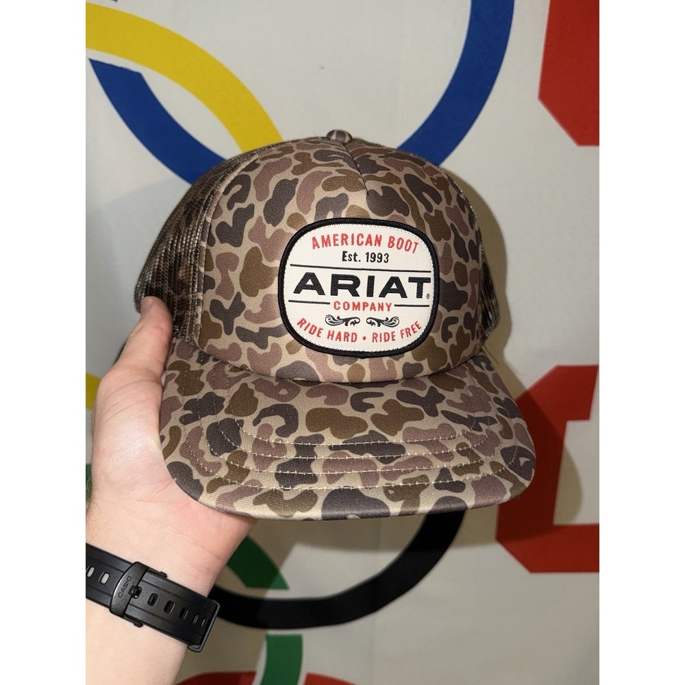 Ariat Camo Hat One Size Mesh Back Trucker Foam Western Boot Company